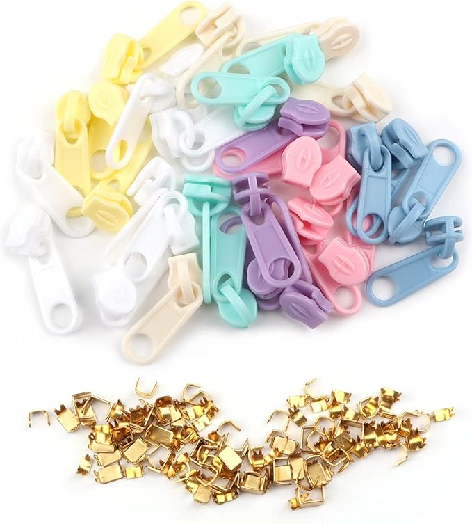 Zippers by The Yard for Sewing, DOITEM 2.8 mm Zippers 22.4 m Nylon Endless Zip Set with Slider and Zip for Sewing and Crafts – 7 Colors