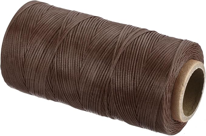 MECCANIXITY Waxed Thread,197 Yard 1mm 210D Flat Wax Thread Polyester Waxed String for Leather Sewing Hand Weaving Book Binding Home Decoration,Deep Brown