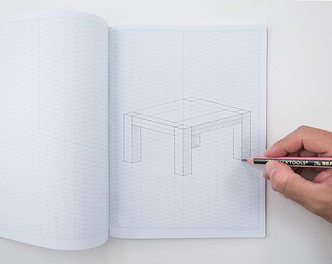 KOALA TOOLS | Isometric Graph Paper Notebook (3 pack) | 7.5" x 9.75", 60 pp. - Kraft Cover Isometric Grid Drawing Pads - Suitable for Industrial, Architectural, Interior Design