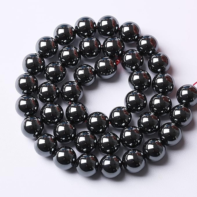 51pcs 8mm AAA Black Hematite Beads Natural Stone Gemstone Round Loose Beads for Jewelry Making DIY Bracelets Necklace Earrings