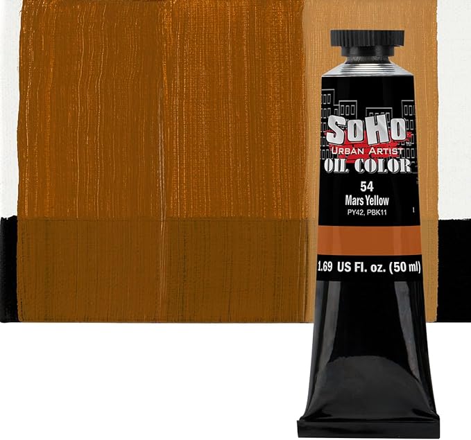 Soho Urban Artist Oil Paint - Mars Yellow, 50 ml Tube - Best Valued Oil Colors for Painting, Excellent Pigment Load