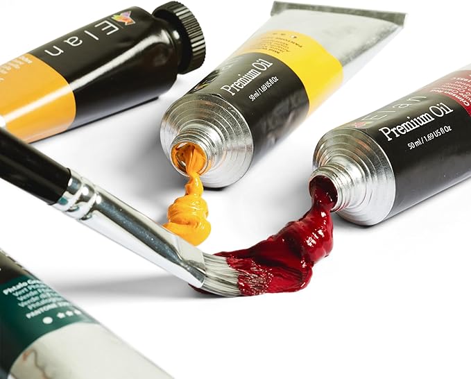 Elan Professional Oil Paint Set, 24 Vibrant Colors Tubes 1.7fl oz, Non-toxic Oil Paints for Canvas Painting, Art Paints for Adults & Artists