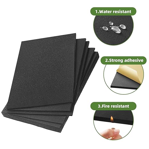 8 Pcs Adhesive Padding, 12in X 8in X 1/8in Closed Cell Foam Sheet, Anti-Slip Neoprene Rubber Pad, 1/8" Thick Sticky Foam, Soundproof and Anti Vibration