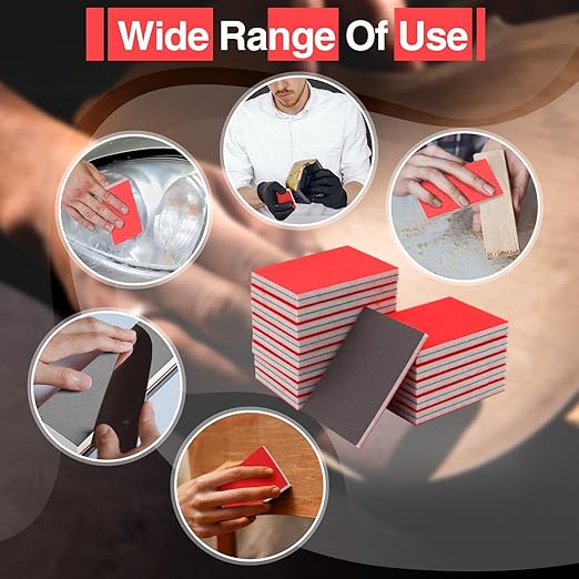 30-Pcs 3x4 Inch 180 Grit Sanding Sponge Set, Sanding Block, Ultra-Fine Wet/Dry Sandpaper for Wood, Metal, Drywall, Furniture Polishing