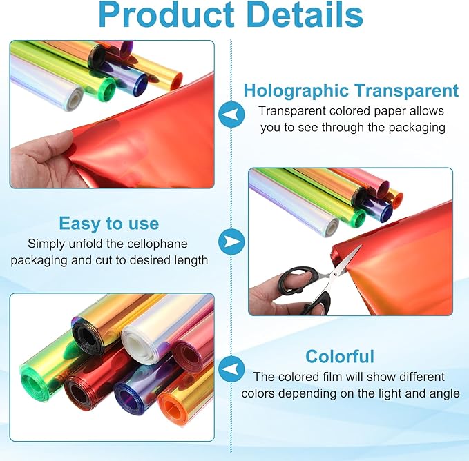 MECCANIXITY Holographic Clear PVC Vinyl Film Holographic PVC Fabric Waterproof Dichroic Film 12 x 48 Inch for Handbags Bows Earrings DIY Craft,Laser Dark Yellow
