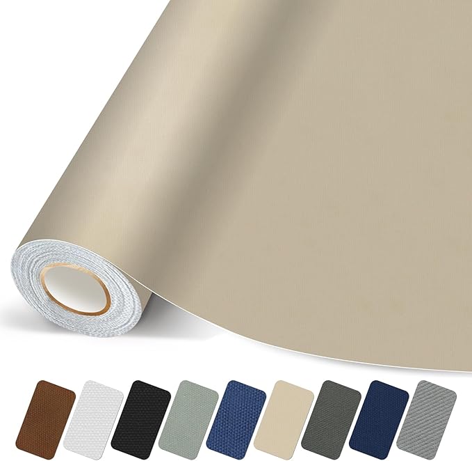 Canvas Repair Patch, Strong Sticky Fabric Repair Tape, Self-Adhesive Fabric Patch for Sofas, Tote Bags, Clothing, Car Seats, Furniture (Beige, 3.5X79 Inch)