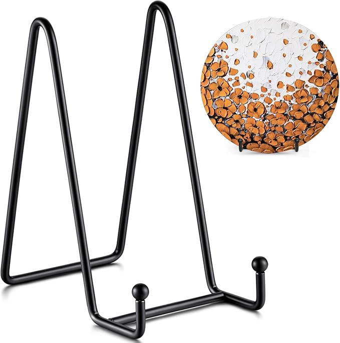 TR-LIFE Plate Stands for Display - 6 Inch Stand + Metal Frame holder stand Picture, Decorative Plate, Book, Photo Easel (2 Pack)