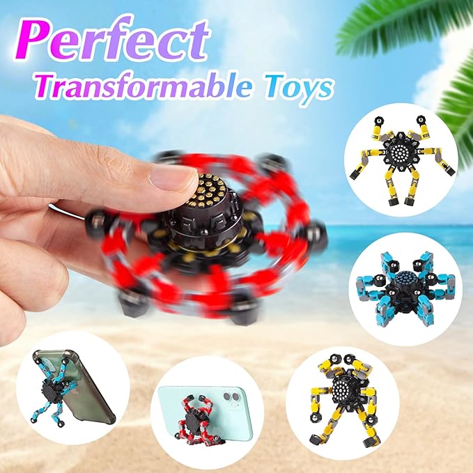 Transformable Fidget Spinners for Kids and Adults Stress Relief Sensory Toys for Boys and Girls Fingertip Gyros for Kids Classroom Birthday Party Favors