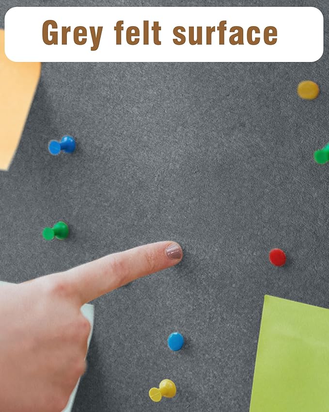 38"x28" Enclosed Bulletin Board, Lockable Weather-Resistant Aluminum Cork Noticeboard for School & Office, Silver Frame w/Grey Flet