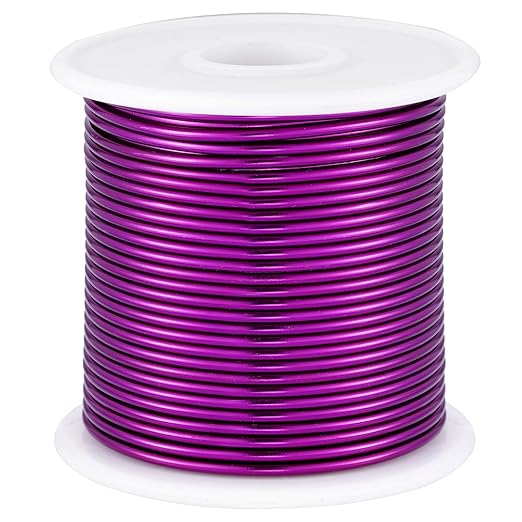 12 Gauge Purple Aluminum Craft Wire (105FT) - Anodized for Jewelry Making, Beading Floral, Plant Gardening, Sculpting & Modeling Craft Wire (Purple #11, 2mm)