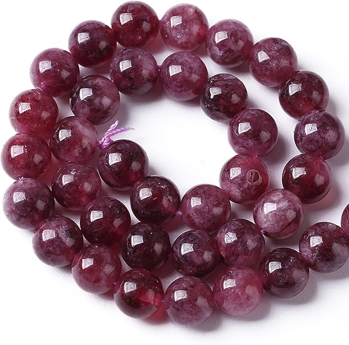 180PCS 4MM Natural Stone Kunzite Purple Jade Beads Round Loose Beads for Jewelry Making Bracelet 2 Strands 32"
