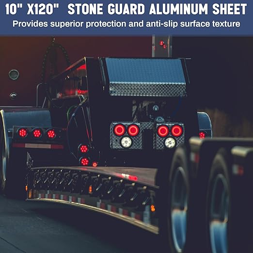 Diamond Plate Sheet Metal Heavy Duty Tread Aluminum Sheet Diamond Tread Plate for Wall Covering, Cargo Trailer, RV and More(120 × 10 Inch,Silver)