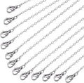 Wholesale 12 PCS Stainless Steel Flat Cable Chain Link Necklace Chains Bulk for Jewelry Making (20 Inch(2MM))