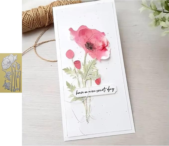 Lapoo Flowers Metal Cutting Die for Scrapbooking - Durable, Cut Stencils for DIY Scrapbook Photo Album Decorative Paper Card, Card Making Supplies, Embossing (Lotus 5.9 x 3 in)
