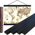 DACRI HOME 52" Magnetic Poster Hanger Frame - Sturdy Teak Wood Poster Frame 52x20 52x32 52x36, Strong Magnets for Easy Hanging Map Picture Canvas Print Scroll Wall Art (52 Inch, Black)