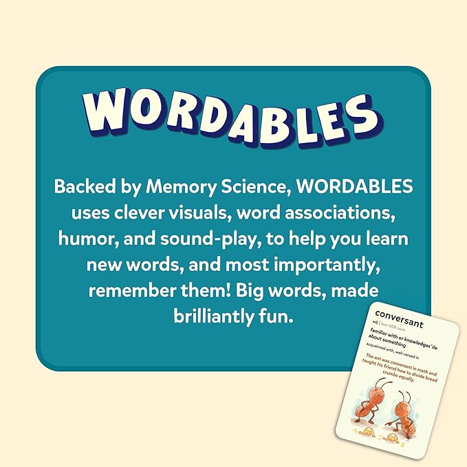 Skillmatics Vocabulary Flash Cards for Kids - Learn 100 Words with Wordplay, Visuals & Soundplay, Christmas Stocking Stuffers, Educational Gifts for Ages 10, 11, 12, & Up, Screen-Free Language Game