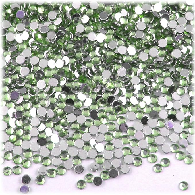 The Crafts Outlet 1,440pc Rhinestones Round 3mm (10ss) Flatback Olive Green