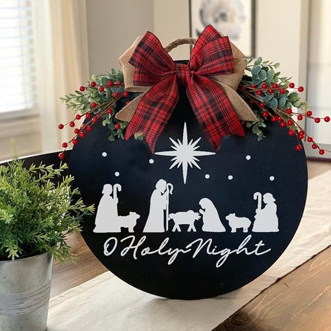 Christmas Stencils for Painting on Wood 12” Merry Christmas Stencil Holiday Stencils Drawing Templates for Door Hanger Porch Wreath Decor