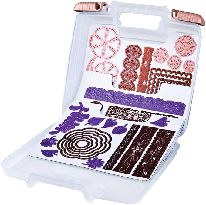 ArtBin 6978AB Magnetic Die Storage Case with 3 Magnetic Die Sheets, Portable Paper Craft & Die Organizer with Handle, Translucent