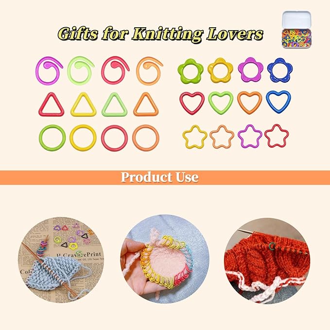 Metal Flower Stitch Markers,Colorful Crochet Stitch Markers,Knitting Stitch Markers with Storage Case,Crochet Gift for Knitting Weaving Lovers (Flower)