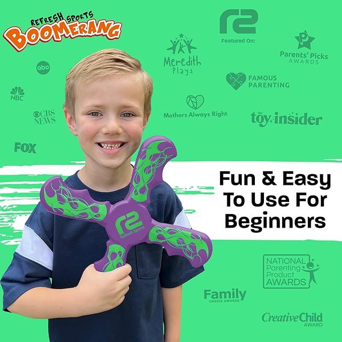 Pool Toys Foam Boomerang - Fun Stocking Stuffer Gifts for Girls & Boys All Ages - Easy to Use & Soft and Safe - Beach Games & Summer Fun - Outdoor Toys For Kids Ages 6 7 8 9 10 11 12 + Year Old