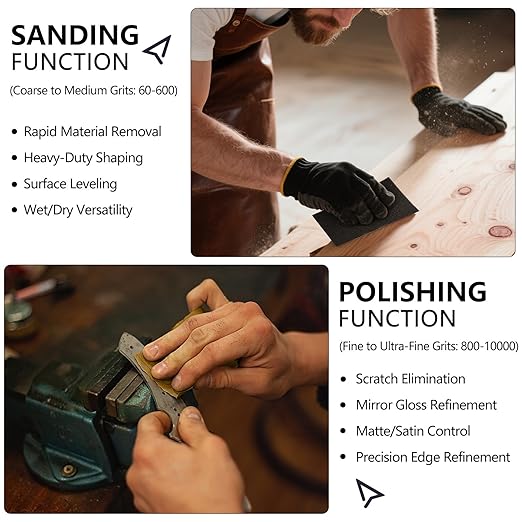 220 Grit Sandpaper, 9 x 11 Inch Wet Dry Sand Paper Hand Abrasive Sanding Sheets for Wood Metal Automotive Sanding and Polishing - 10 Sheets