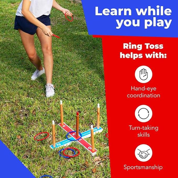 Elite Sportz Ring Toss Games for Kids - Outdoor Yard Game for Adults & Family - Backyard Toys, Outdoor Game, Backyard Games, Lawn Games for Kids Ages 4-8