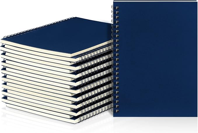 Yahenda 18 Pcs Spiral Notebook Bulk A5 Journal Lined 8.3'' x 5.5'' Writing Composition Paper Small Notepad Subject Notebook for Students Office Business Back to School Supplies (Deep Blue)