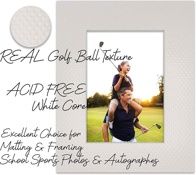 8x10 Mat Bevel Cut for 6x8 Photos - Acid Free Golf Ball Texture Precut Matboard - For Pictures, Photos, Framing - 4-ply Thickness