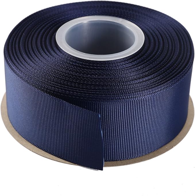 ITIsparkle 11/2" Inch Grosgrain Ribbon 25 Yards-Roll Set for Gift Wrapping Cake Decoration Party Favor Hair Braids Hair Bow Baby Shower Decoration Floral Arrangement Craft Supplies, Navy Ribbon