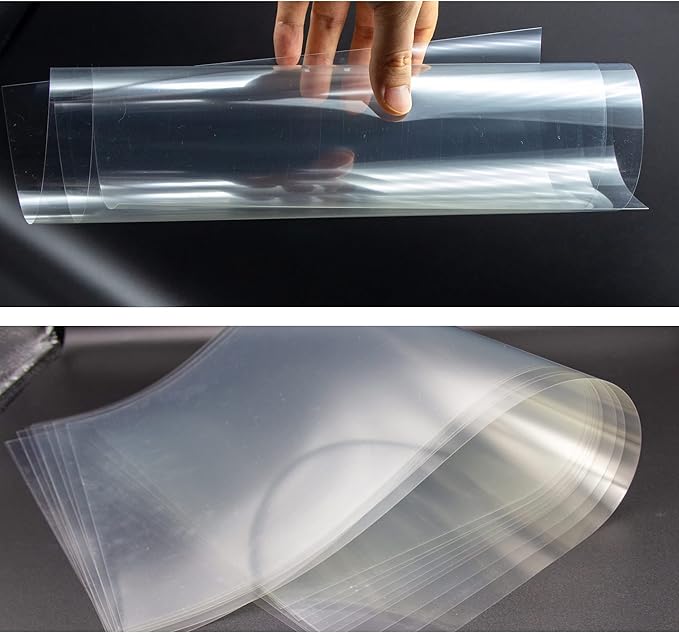 7.5 Mil Blank Mylar Stencil Sheet (10Pcs),12 x 24 Inch Clear Plastic Sheets, Acetate Sheets for Crafts, PET Plastic Sheets for Cutting Machine, PET Stencil Material