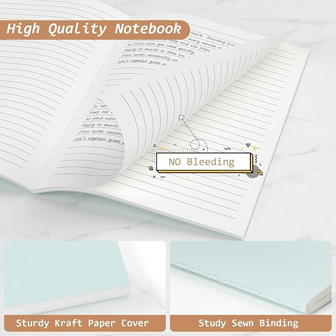 Journaling Notebooks A5 College Ruled Notebook 32 Pack Lined Small Kraft Notebooks Bulk 8.3x5.5 Inches, 16 Colors Composition Notebooks Writing Journal School Supplies for School Work and Travel