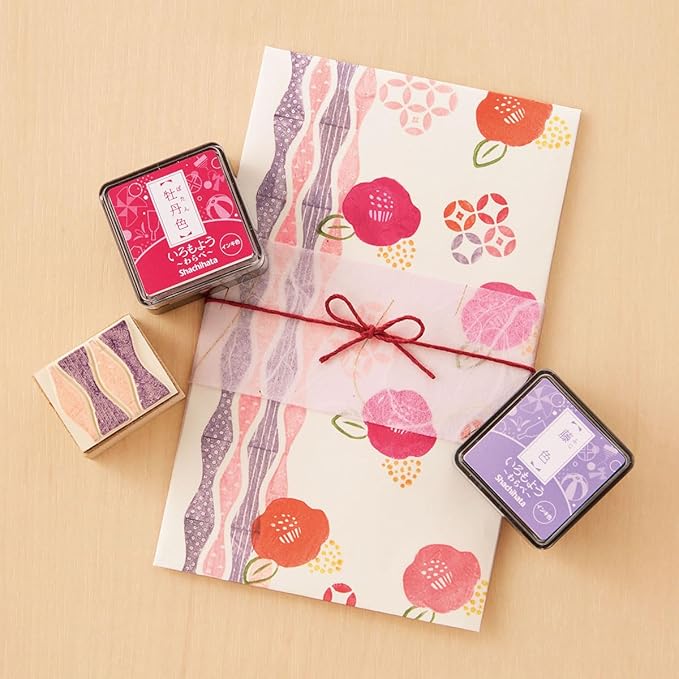 IROMOYO WARABE Stamp PAD, Small Traditional Japanese Ink Colour, Oil-Based Ink pad - Dark Blue