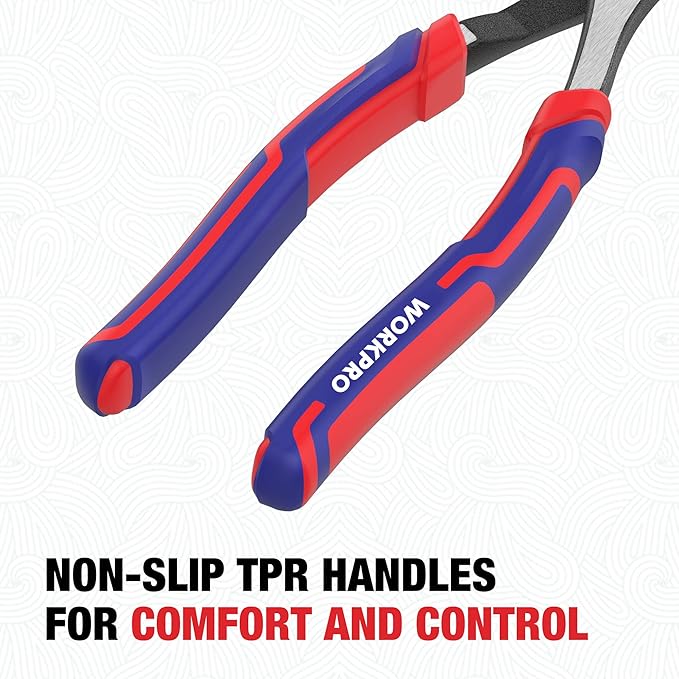 WORKPRO 8 Inch High Leverage Diagonal Pliers, Wire Cutters Heavy Duty in CRV Steel, Diagonal Cutters for Cutting Wires