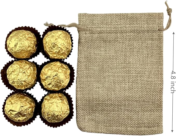 Palmhomee Pack of 25 Burlap Gift Bags with Drawstring Linen Jewelry Pouches Wedding Hessian Jute Bags for Birthday Jewelry and Treat Pouches Party Wedding Favors Gift Art and DIY Craft (4x5.6 Inch, Fuchsia)