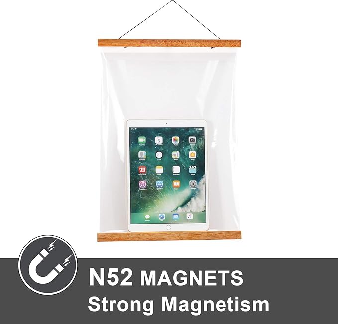 WITCOLOR Magnetic Poster Hanger Frame, Teak Magnet Poster Frame 12x16 12x18 12x36 for Paintings, Photos, Maps, Scrolls, Picture, Canvas Works and Art Prints