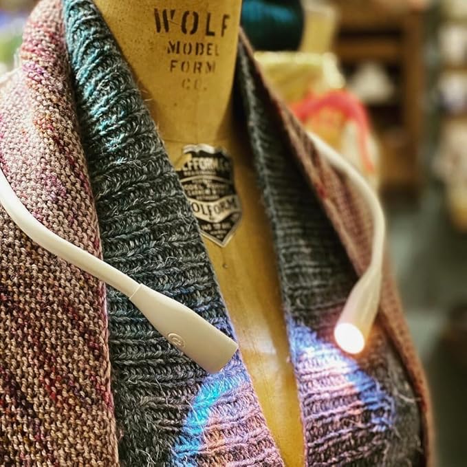 Lumos Knitting Light, Crafter Light Around Neck for Knitters and Crocheters, 3 Colors & Adjustable Brightness. Portable, Wearable, Rechargeable&Long Lasting (White)