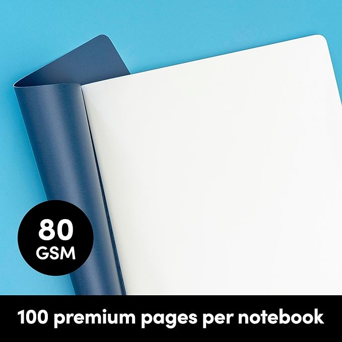 PAPERAGE Soft Cover Lined Journal Notebook, 2 Pack, (Dark Green), 100 Pages, Large 7.5 inches x 9.5 inches, College Ruled, Ideal for Note Taking & Travel Journal