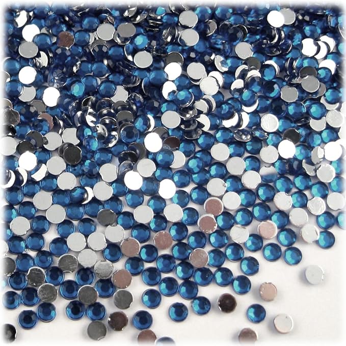 The Crafts Outlet 5-PK Set (7,200-Piece), Round 3mm Rhinestones, Flatback, Red Tones 2