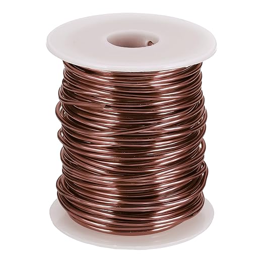 uxcell 12 Gauge / 2mm Anodized Aluminum Wire for Jewelry Craft Making, 102 Feet Bendable Flexible Wire for DIY Home Decor Gardening Sculpture, Bronze