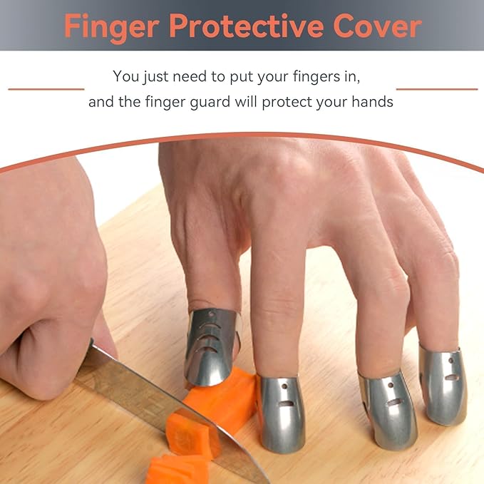 8Pcs Finger Guards for Cutting, Knife Cutting Protector Finger Kitchen Tool Hand Guard Finger Protector Kitchen Finger Nail Protector Hand Cut Guard Kitchen Finger Cutting Protector