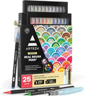 ARTEZA Watercolor Paint Pens, 24 Watercolor Brush Pens with Flexible Nylon Brush Tips, Paint Markers for Artists, and Beginners