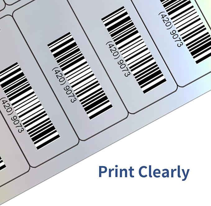 STARLIBOO 1" x 2-5/8" Address Labels- Holographic Color Stickers for Laser/Ink Jet Printer mailing Labels 8.5"×11"- Holographic Silver