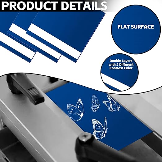 5PCS Laser Engraving Double Color ABS Plastic Sheet,Two-Tone Laserable Engraving Plastic Sheets for Name Badge,Office Label,Laser Artistic Product,Size 11.73" x 11.73",Brushed Blue/White