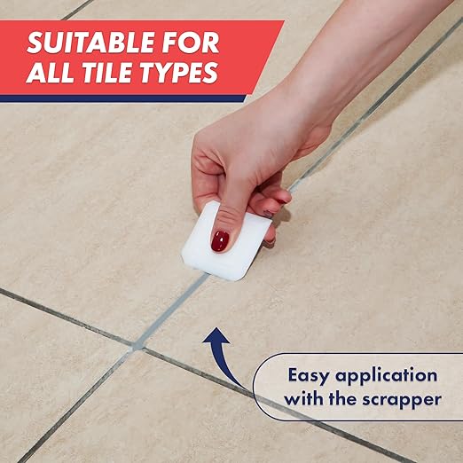 Tile Grout, Repair Kit,Restore & Renew Tile Joints Line, Fast Drying Grout Paint Squeeze Tube for Bathroom Shower Kitchen Floor, Waterproof (8.8 oz) (Grey)