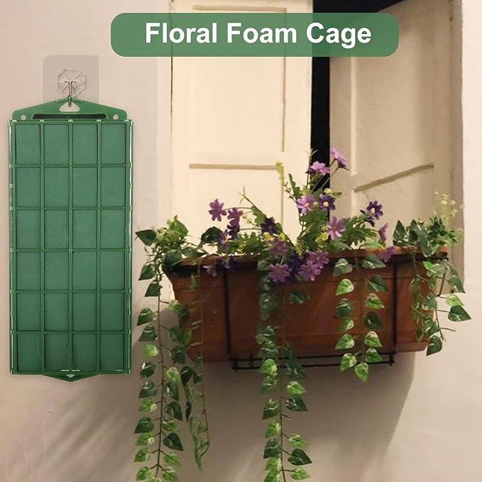 6 Pcs Floral Foam Cage, 11.8" x 4.5" x 3.1" Rectangle Flower Cage Holders with Floral Foam, Floral Arrangement Cage for Artificial Flowers, Fresh Flowers and Home Decoration