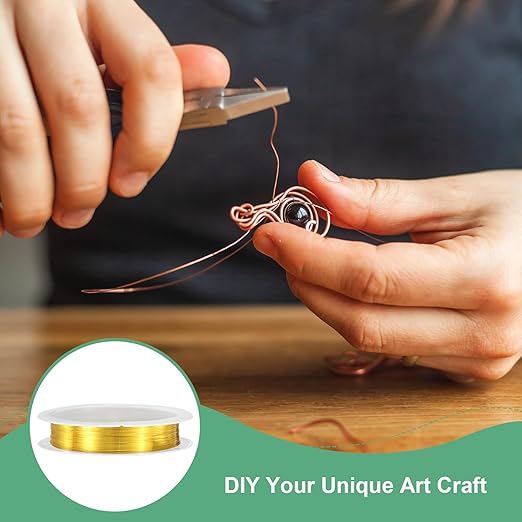 0.2 Mm/32 Gauge Copper Wire for Jewelry Making, 82FT Copper Beading Craft Wire for Jewelry/Weaving/DIY Crafting/Planting, Color-Retaining [25M, Gold Tone]