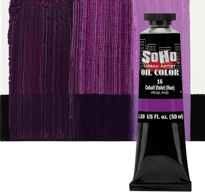 Soho Urban Artist Oil Paint - Cobalt Violet Hue, 50 ml Tube - Best Valued Oil Colors for Painting, Excellent Pigment Load