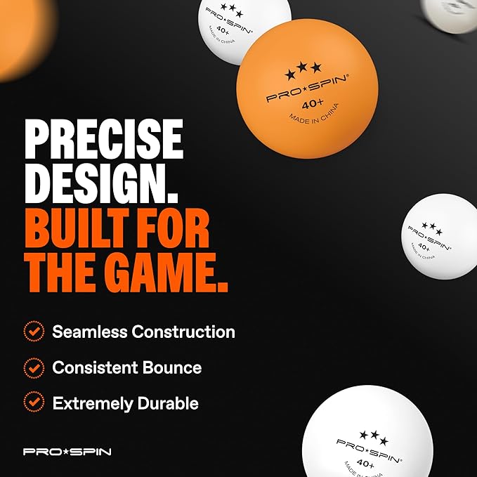 PRO SPIN Ping Pong Paddles - High-Performance Set with Premium Table Tennis Rackets, 3-Star Ping Pong Balls, Compact Storage Case | Professional Quality Ping Pong Paddle Set | Indoor & Outdoor Games