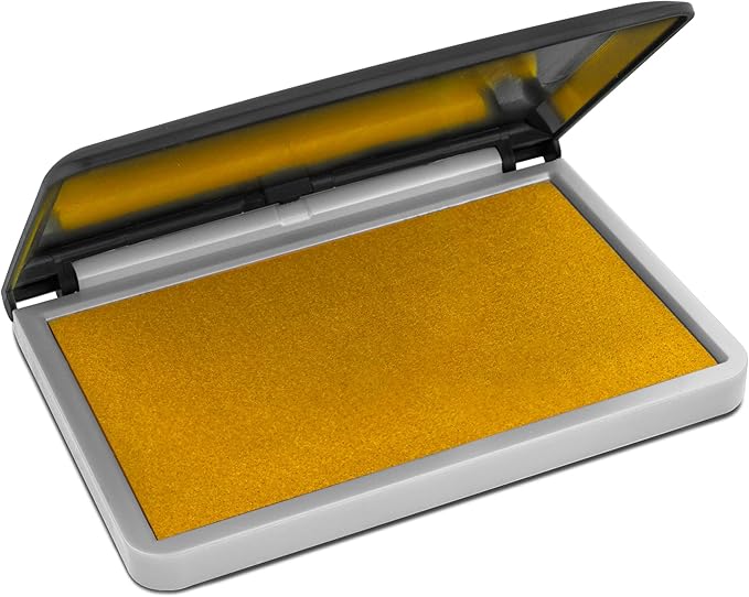 MaxMark Large Premium Dark Yellow Ink Stamp Pad - 2-3/4" by 4-1/4" - Premium Quality Felt Pad